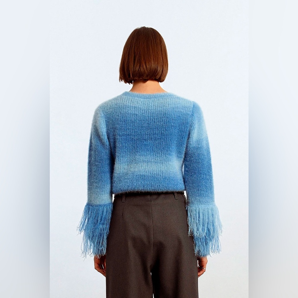LILI SIDONIO Blue Knitted Sweater Size Large - Picture 3 of 6